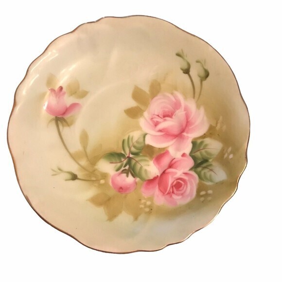 Lefton Hand Painted Cup & Saucer, Pink Roses, Gold Trim‎ & Gold Handle - Picture 4 of 9